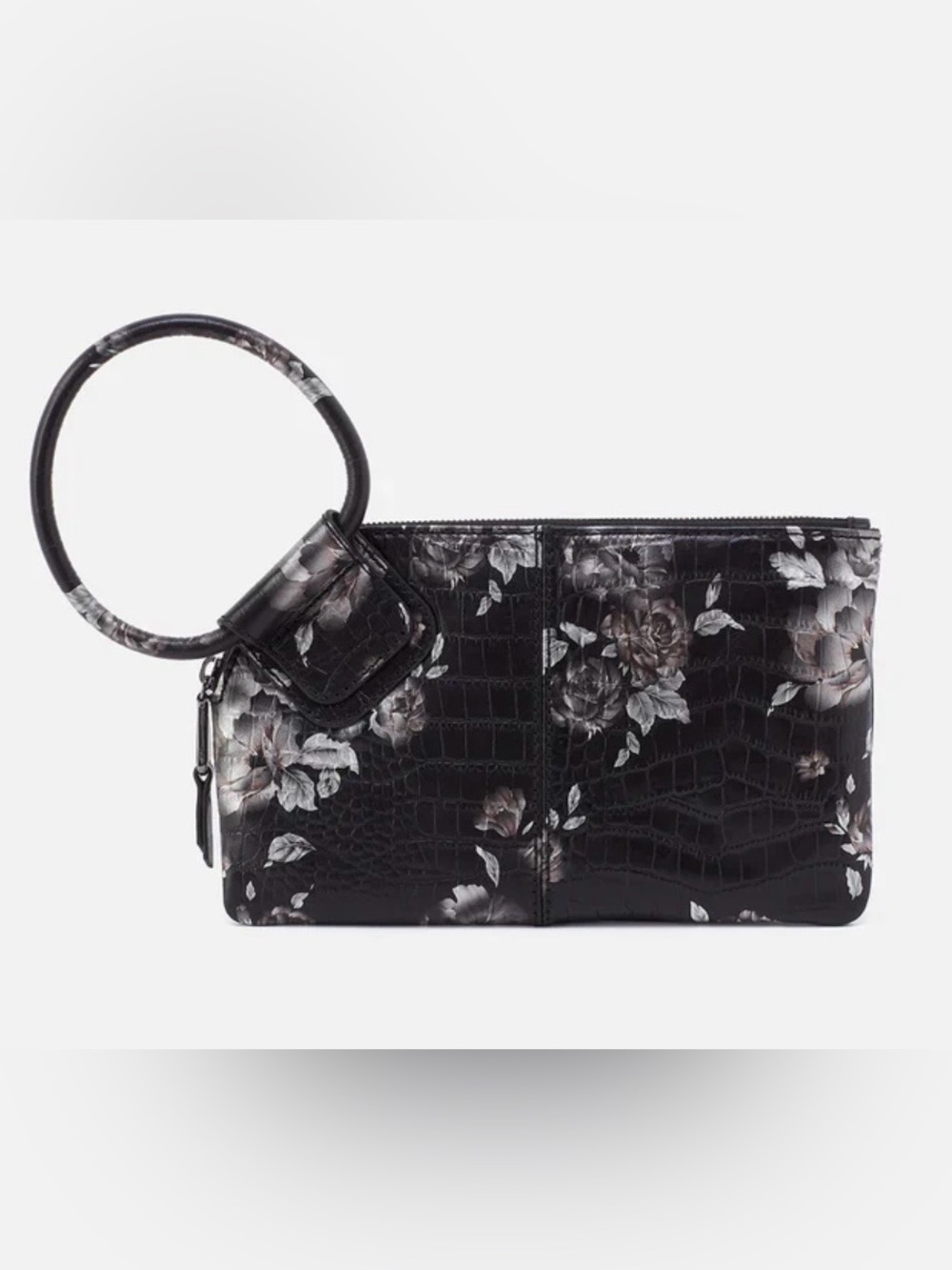 HOBO Sable Wristlet Rose Croco Print NWT